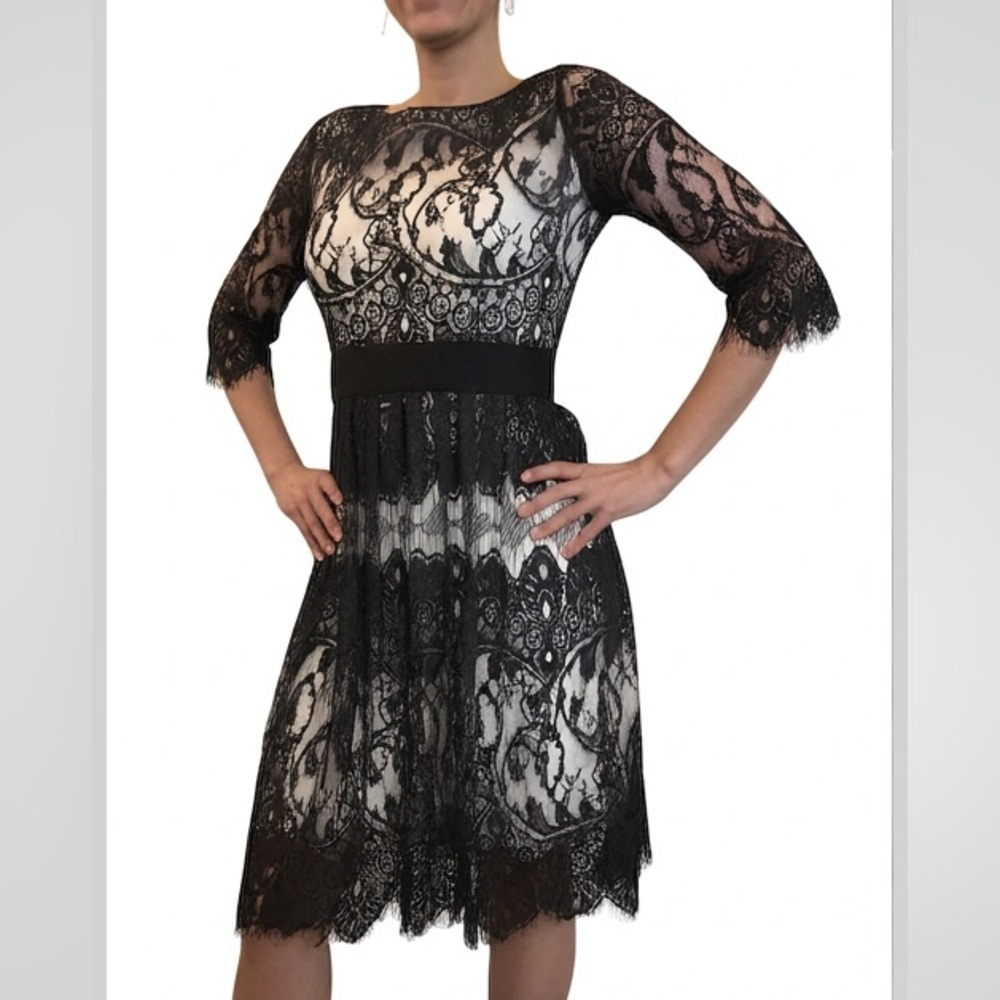 EUC BB Dakota Black Lace Midi Dress | Size 8 | Elegant & Timeless